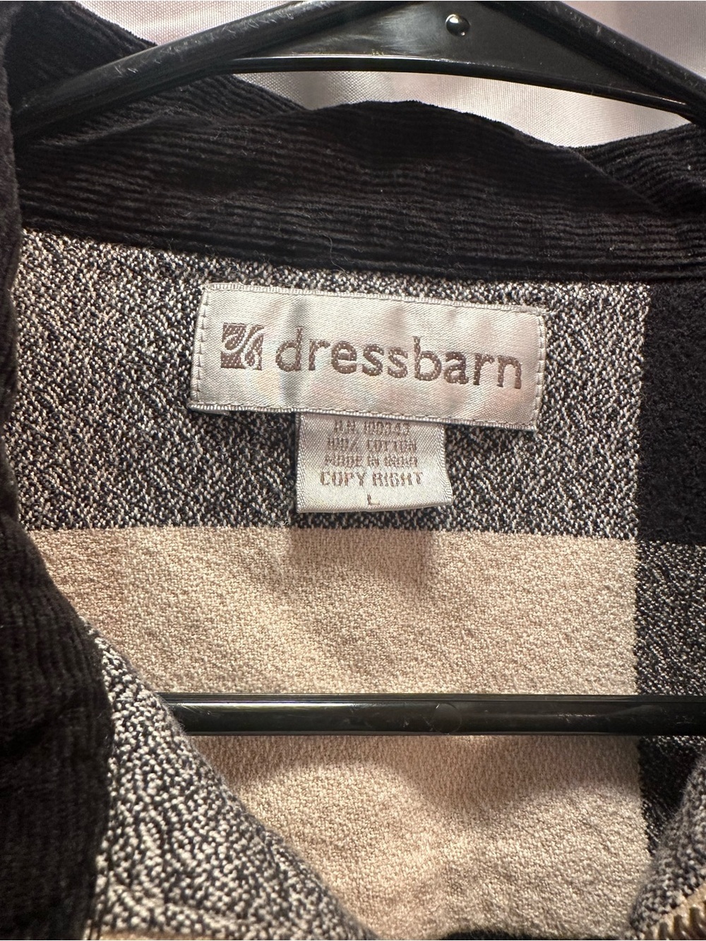 Dress Barn Plaid Zip-Up Jacket in Cream & Black - Picture 2 of 3